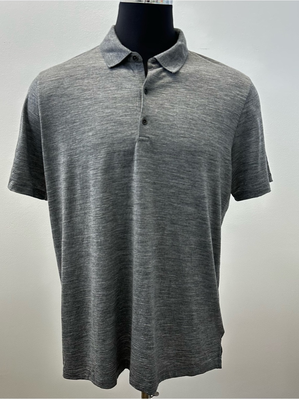 Icebreaker Tech Lite Merino Wool Polo Shirt Men’s XL Heather Gray 100%